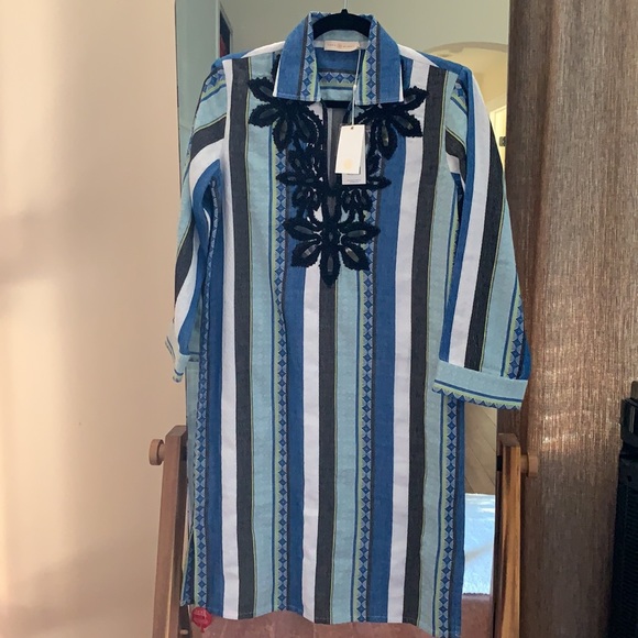 Nwt Tory Burch Embroidered Cotton Jacquard Dress - Picture 6 of 11